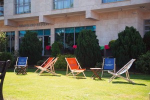 Kuren in Polen: Liegewiese vom Hotel Avangard und Panorama in Swinemünde